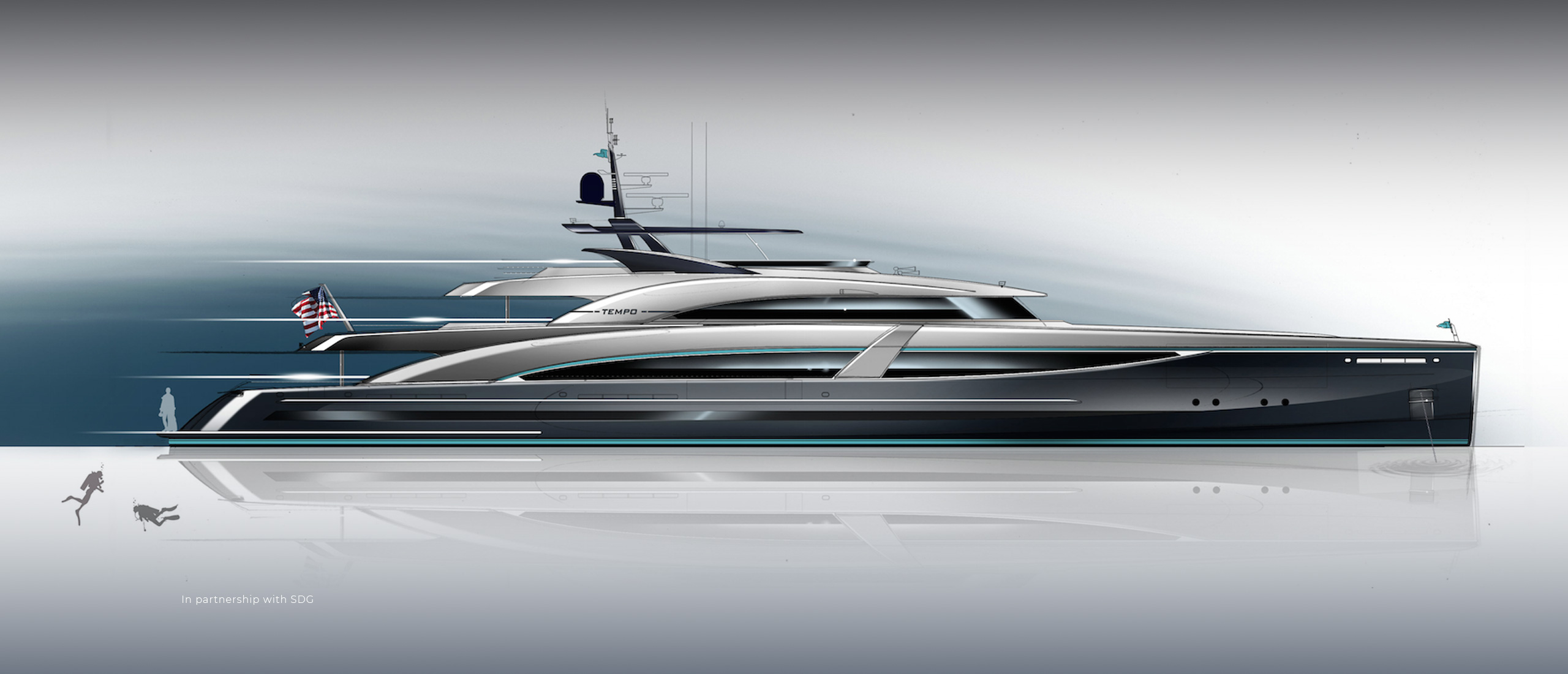 DLBA 58m super yacht concept with artificial intelligence