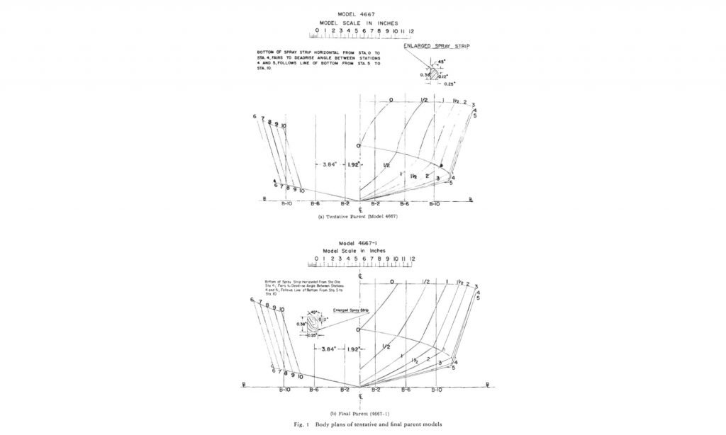 resistance tests of five planning boat models of different length-beam ratio